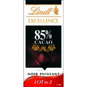 LINDT Chocolat Excellence Noir 85% 2x100 g