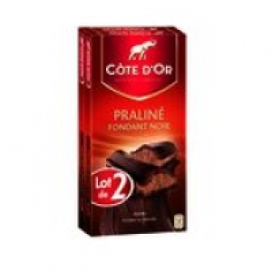 COTE DOR Chocolat Noir pralin&eacute; fondant 2x200g