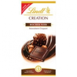 LINDT Chocolat Cr&eacute;ation pralin&eacute; rocher noir 150 g