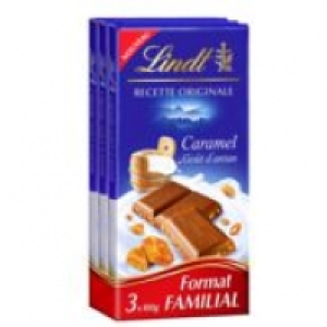 LINDT Chocolat Recette Originale Lait Caramel 3 x 100 g