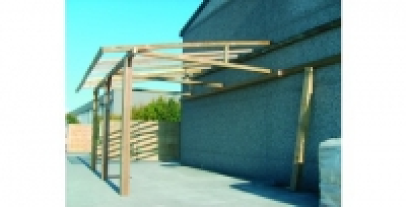Carport S7882 adossable toit pentu - 400x500 X H. 250 (poteaux)
