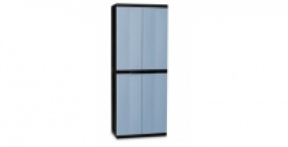 Armoire 2 portes 3 &eacute;tag&egrave;res Trend Line S noir