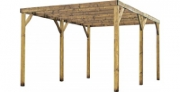 Carport en bois marron D&eacute;cor et JARDIN