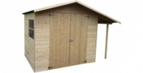 Abri de jardin + b&ucirc;cher en bois 3,78m&sup2; DECOR ET JARDIN