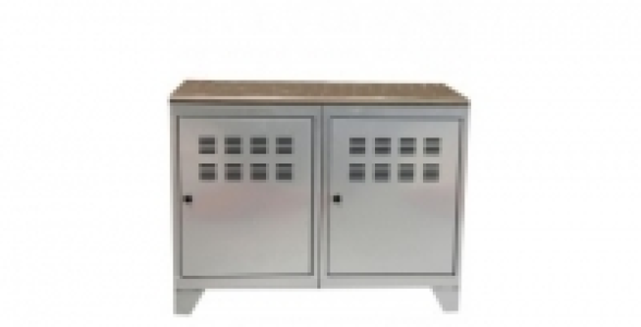 Armoire 2 portes sur pieds alu avec plateau ardoise