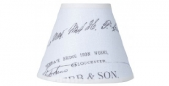 Abat jour forme empire &Oslash; 19 cm coton imprim&eacute; po&eacute;sie blanc COREP