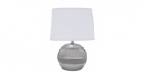 Lampe céramique décor lignes finition métal argenté COREP Charms