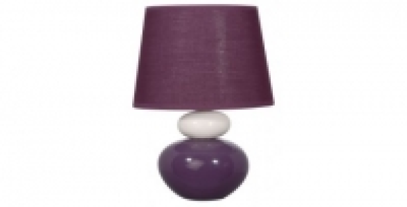 Lampe céramique 2 boules brillantes prunes COREP Lola