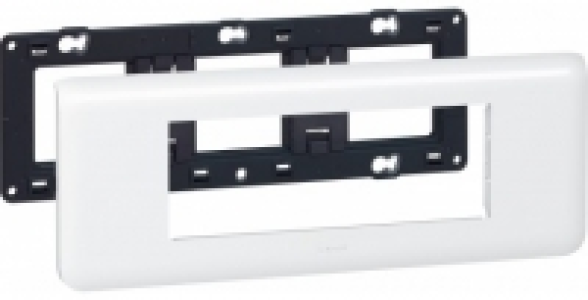 Plaque horizontale et support &agrave; vis 6 modules blanc LEGRAND Mosaic 14.10&nbsp;&euro;
