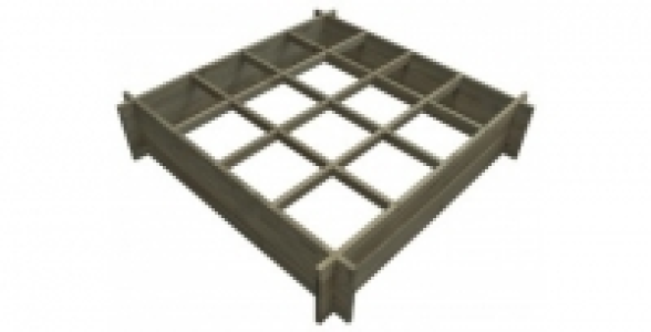 Carré de plantation compartimenté 120 x 120 x 27 cm