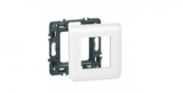 Plaque et support à vis 2 modules blanc LEGRAND Mosaic
