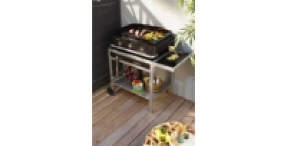 Plancha gaz à poser noire 3 brûleurs COOKING GARDEN Cabourg 76