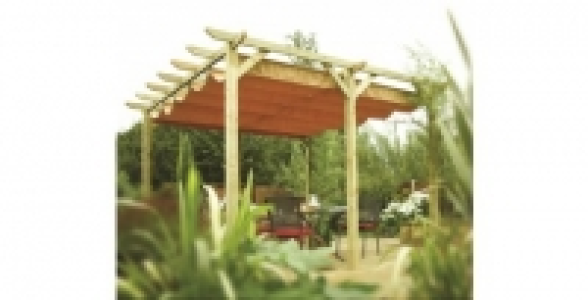 Pergola bois taupe Verona