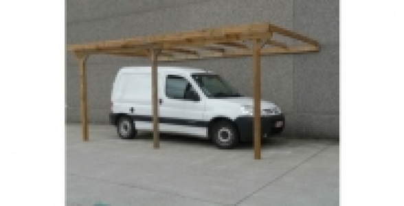 Carport adossable toit plat 15 m² hauteur 2,2 m