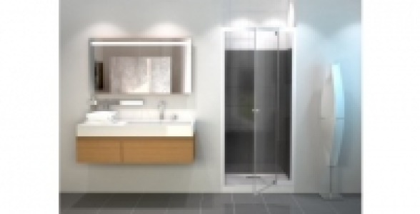 Porte de douche pivotante droite Extend 91/103 profilés blanc