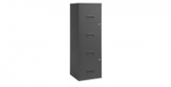 Colonne 4 grds tiroirs anthracite avec serrure &agrave; clef