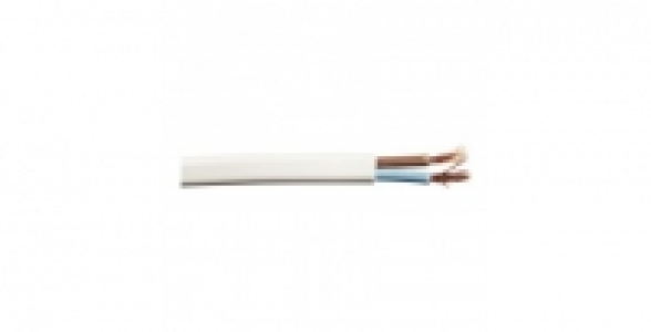 Câble électrique H03VVH-2F blanc 2x0,75mm² 5m BRICELEC