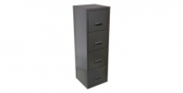 Colonne 4 grands tiroirs noire avec serrure à clef 149.95 €