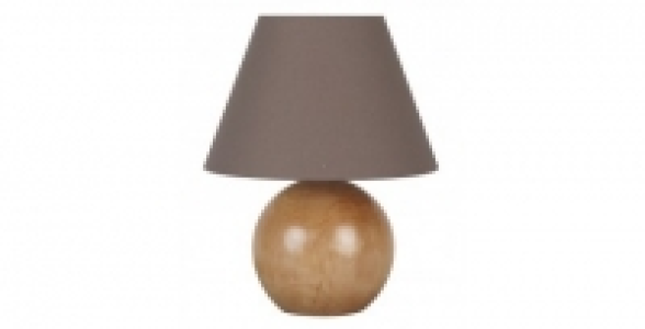 Lampe boule bois naturel COREP Rondo noix