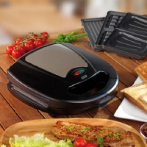 Aldi Quigg® Combiné 3 en 1 : gaufrier/gril/croque-monsieur