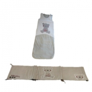 PACK GIGOTEUSE REGLABLE + TOUR DE LIT OURSON GRIS