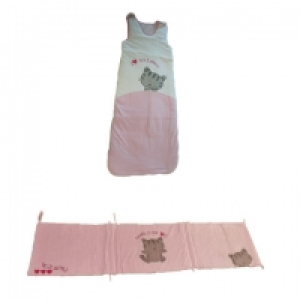 PACK GIGOTEUSE REGLABLE + TOUR DE LIT CHAT ROSE