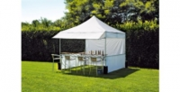 Tonnelle de jardin carrée 3x3 m. toile blanche