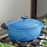 Aldi Master Kitchen® Cocotte en fonte émaillée bleue