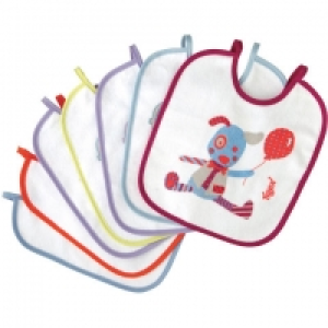 Auchan Tigex TIGEX Lot de 7 bavoirs &eacute;ponge