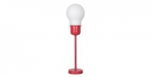 Lampe forme ampoule verre opale COREP Astro rouge