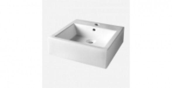 Vasque à poser céramique blanc forme carrée