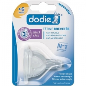 DODIE T&eacute;tine Evolution+ col large 2&egrave;me &acirc;ge 3 vitesses silicone d&eacute;bit 3