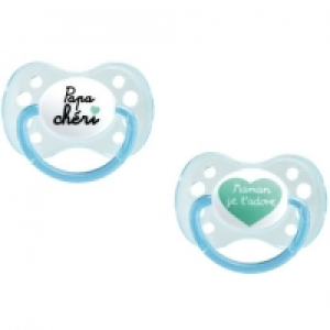 DODIE Lot x2 sucettes silicone 0-6 mois Message