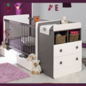 Lit b&eacute;b&eacute; combin&eacute; MAYA 70x140cm &eacute;volutif 90x190cm