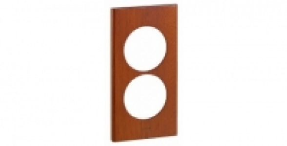 Plaque 2 postes LEGRAND acajou gamme Cliane Entraxe 57 mm