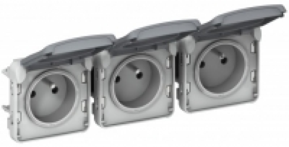 3 Prises 2 Ples + Terre tanche  composer grise gamme Plexo LEGRAND 28.31&nbsp;&euro;