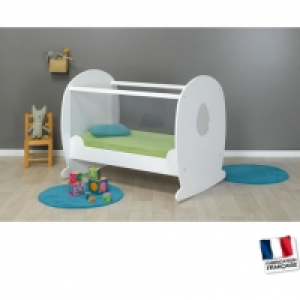 Lit bébé 60 x 120 cm CALIN blanc