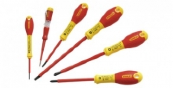Jeu de 5 tournevis isol&eacute;s + testeur STANLEY FATMAX