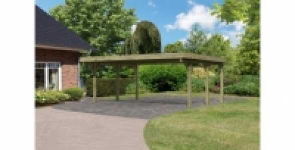 Carport Double Karibu Classic 1 Variante A bois 28,70 m2