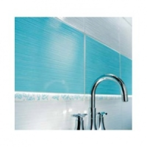 Castorama Colours Carrelage mural Rigato Bianco turquoise 25 x 40 cm