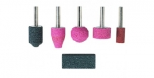 Lot de 5 meules sur tige ø 10 à 25 mm WOLFCRAFT