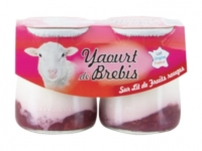 Yaourt de brebis sur lit de fruits rouges