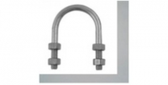 2 brides de fixation acier zingu&eacute; tube 32 mm D. 8 mm.