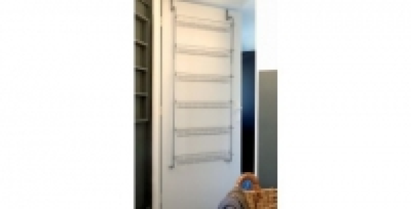 Rangement de porte filaire 6 bacs &agrave; suspendre H 150 x 59 x 16,5 cm