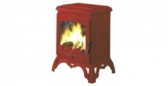 Poêle à bois émaillé rouge 10kw INVICTA Chambord