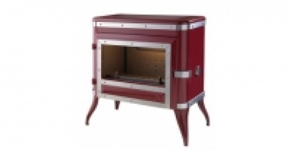 Poêle à bois émaillé rouge 8kw INVICTA Tennessee