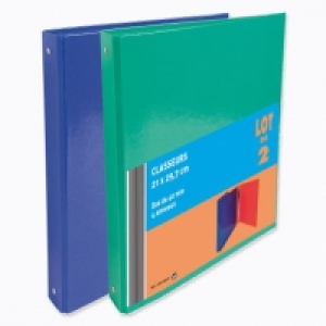 Lot de 2 classeurs A4 monochromes