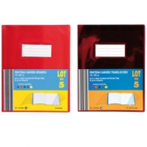 Lot de 5 prot&egrave;ge-cahiers