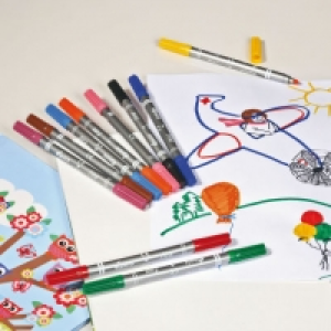 Lot de 10 feutres double pointe