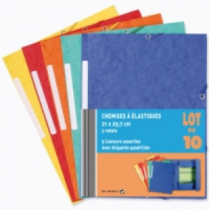 Lot de 10 chemises cartonn&eacute;es